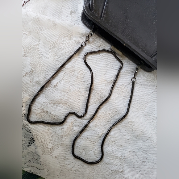 Zac Posen Metallic Gray Textured Crossbody Bag/Clutch. - Picture 12 of 14